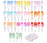 Jinlaili 40Pezzi Fermagli per Capelli a Scatto, 5cm Colorati Carino Fermagli per Capelli Bambina, Mollette per Capelli Bambina Donne, Fermagli Capelli in Metallo Accessori per Capelli
