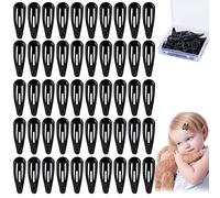 Jinlaili 50PCS Nero Fermagli per Capelli con Scatola, Mollette per Capelli Bambina Donne, Mini Fermagli per Capelli Tinta Unita, Capelli Antiscivolo Accessori per Bambini per ragazze - 3 * 1CM