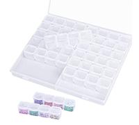 Jinlaili 56 Griglie Casella di Organizer Jewelry portatile, Scatole di Immagazzinaggio in Plastica, Slot Diamante Ricamo Box, Organizer per Accessori Piccoli Unghie, Strass, Perline, Artigianato DIY