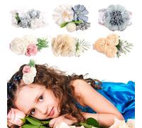 Jinlaili 6 Pezzi Fiori per Capelli Bambina, Mollette per Capelli Bambina, Carino Fiori Fermagli per Capelli in Metallo, Ragazze Fiori per Capelli Clip, Fiori Forcine per Capelli per Ragazze (B)