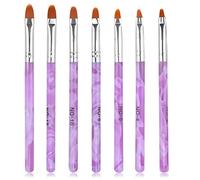 Jinlaili 7PCS Pennelli per Unghie, Pennello per Unghie Acrilico Spazzola per Ricostruzione Unghie Gel UV per Nail Art Brush Design Pittura disegno penna strumento chiodo, Spazzola di Arte del Chiodo