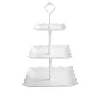 Jinlaili Alzata Torta a 3 Piani, Alzata per Torta Cupcake Stand, Supporto per Torta In Plastica Bianca, Torte Dolci Stand Frutta e Dolci, Vassoi per Torte, Frutta Piastra Supporto Per festa