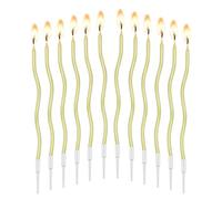 Jinlaili Candeline Compleanno 12 Pezzi, Candeline Torta Spirale Dorate, Candele Compleanno Particolari, Party Set 12 Candeline Decorazioni per Torte Compleanni, Baby Shower, Feste per Ragazze