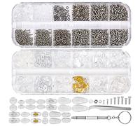 Jinlaili Naselli per Occhiali a Vite, 65 Paia Cuscinetti Nasali per Occhiali, Viti per Occhiali da Vista, Kit Riparazione Occhiali con Viti, Cacciavite, Pinzette