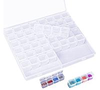 Jinlaili Scatole in Plastica di Perline, 56 Griglie Organizzatore di Strass, Trasparente Contenitore Perline, Scatola Monili Organizzatore, per Stoccaggio Gioielli Ricamo Nail Art Anello Accessori