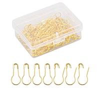 Jinlaili Spille di Sicurezza Metallo, 100 Pezzi Spille di Sicurezza a Forma di Pera, Spille da Calabash Oro, Sicurezza Pin con Contenitore, Etichetta di Abbigliamento Accessori per la Casa Fai-Da-Te