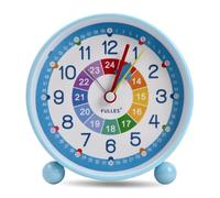 Jinlaili Sveglia Bambini Ragazzi Ragazze, Sveglia da Comodino, Analogica Bambini Sveglia Silenziosa Senza Ticchettio, Sveglia con luce notturna, Snooze, Sveglia digitale per bambini (Blu)
