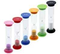 Jinlaili Timer a Clessidra, 6 PCS Timer di Sabbia, Timer dell'orologio, 30 Sec/ 1 Minuto / 2 Minuti / 3 Minuti / 5 Minuti / 10 Minuti, Orologi a Clessidra a Clessidra, Timer per Spazzolini da Bambini