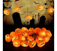 Jinlaili Zucca di Luci Stringa Halloween 3 Metri 20 LED, Halloween Zucca Luminosa, Luce di Fata Zucca per Halloween, Lanterna Zucca Halloween, Luci di Halloween Decorazione per Interni Esterni