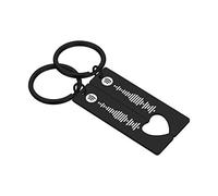 Jinlinjew 2 Portachiavi con codice Spotify personalizzato Portachiavi con canzone incisa Portachiavi con cuore musicale Scansionabile Spotify per regalo di anniversario di coppia