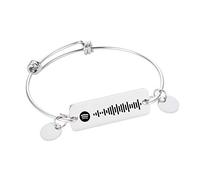 Jinlinjew Braccialetto personalizzato con polsino con codice di scansione Spotify per donna Bracciale in acciaio inossidabile Musica Spotify con incisione laser Prom Party Jewelry