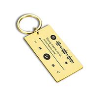 Jinlinjew Nome della canzone personalizzata Cantante Codice Spotify Portachiavi Portachiavi con codice musicale personalizzato per regalo di coppia fidanzata fidanzata