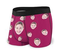 Jinlinjew Slip Boxer da Uomo con Stampa di volti Personalizzati - Faccia da Moglie Personalizzata su Biancheria Intima da Uomo, Faccia Buffa in Mutande con Foto
