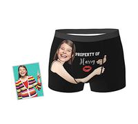 Jinlinjew Slip Boxer Divertente Viso Personalizzato per Uomo Fidanzato, Foto Stampata Personalizzata Fidanzata Facce Divertenti novità Pantaloncini Natale Intimo Amante Pantaloni Piatti