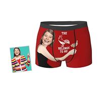 Jinlinjew Slip Boxer Divertente Viso Personalizzato per Uomo Fidanzato, Foto Stampata Personalizzata Fidanzata Facce Divertenti novità Pantaloncini Natale Intimo Amante Pantaloni Piatti