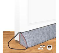 JINMEE Paraspifferi per porte 90 cm, paraspifferi triangolari, per porta di casa e finestre, paraspifferi per porte, riduce la perdita di calore in inverno freddo, grigio