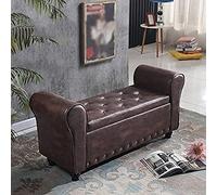 JINMLBO Panca ottomana moderna in finta pelle con braccioli, panca portaoggetti per ingresso, poggiapiedi con coperchio, G, 100 x 40 x 40 cm (B 100 x 40 x 40 cm) (B 100 x 40 x 40 cm)
