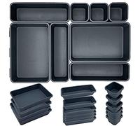 jinphon Set di 24 organizer per cassetti da cucina, vassoi portaoggetti per cassetti separatori per cassetti in plastica molto profonda, forma universale per tenere in ordine il cassetto per ufficio e
