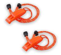 Jinpojun 2 Pezzi Fischietto Emergenza,Fischietto di Salvataggio,Fischietto di Sopravvivenza,Ottimo per Campeggio,Salvataggio,Bagnini e SOS(Arancia)