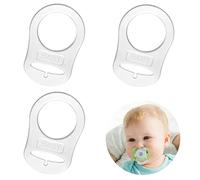 Jinpojun Pulsante di Silicone Anello,3 Pezzi Anello Adattatore per Ciuccio,Adattatore per Clip Supporto Porta Ciuccio,Ciuccio Clip Adattatore Adatto Alla Maggior Parte dei Succhietti per Bambini