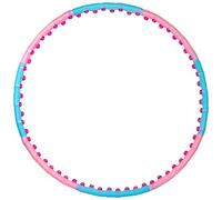 Jinpoli Wide Hula Hoop - Pneumatico con gommini massaggianti, diametro 110 cm, peso 1,25 kg, 8 segmenti, colore: blu/rosa