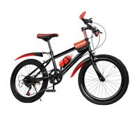 JINPRDAMZ Bicicletta Mountain Bike 20 Pollici per Bambini e Ragazzi - 6 Marce, MTB, Rosso+Nero