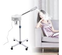 JINPRDAMZ Ozon, vaporizzatore agli ioni di ozono, vaporizzatore viso per salone e casa con ruote, sauna facciale, nebbia calda, cura profonda del viso, ugello girevole a 360°, 800 W, bianco