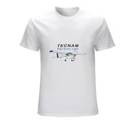 JINPUJING Tecnam P92 Echo Light Airplane Mens T-Shirt Printed Graphic Top Unisex White Tee L
