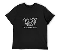 JINQIANXI all Day I Dream About Kiefer Sutherland Mens Cotton Tshirt Size M