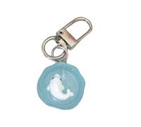 JINQIGG Adorabile Acquario Incandescente Portachiavi Arte Resina Portachiavi Per Forniture Scuole Regalo Luce Notturna Fishbowl Catena Miniatura Fish Tank Accessorio, A, Taglia unica