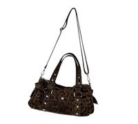 JINQIGG Borsa a tracolla da donna con leopardi, borsa a tracolla alla moda, con tracolla staccabile, Caff