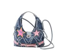 JINQIGG Borsa a tracolla estetica da donna a tracolla a cinque punte messaggeri a stella Denims Daily Elegante borsa e borsa da donna a tracolla elegante Denims Crossbody Stars Messenger
