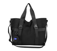 JINQIGG Borsa a tracolla multi scomparto per i pendolari quotidiani attività all'aperto in nylon resistente agli strappi, comoda tracolla regolabile, Nero