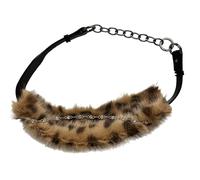 JINQIGG Cintura regolabile a catena in pelle PU con motivo animale peluche con disegni di cristallo per abiti da donna in avanti di moda, Peluche stampato, Taglia unica