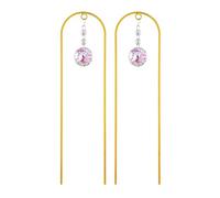 JINQIGG Confezione da 2 graticci a energia solare in leghe di zinco con accenti luna/stella, per balconi e giardini verticali, tralicci in metallo con decorazione da appendere