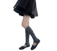 JINQIGG Donne Primavera Vitello Calze Coprigambe Sopra Il Ginocchio Scaldamani Slouch Sottile Cotone Vitello Streetwear Sottile Scaldamuscoli, Grigio scuro, Taglia unica