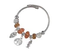 JINQIGG Elegante bracciale rigido con strass, elegante ciondolo in acciaio inox, comodo da indossare, accessorio per l'uso quotidiano, Acciaio al titanio