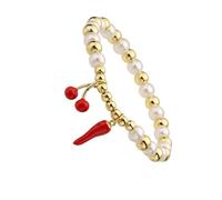 JINQIGG Elegante braccialetto di frutta fatto a mano con perline braccialetto unico adatto per l'uso quotidiano e riunioni festive, Come da immagine