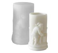 JINQIGG Holiday Oriented Santa Silicone Cast Cilindrico Fiamma Maker Set Sicuro Non Mortale Sostanza Per Donazioni E Home Deck Decorazione di Natale Cast