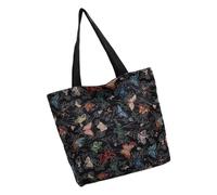 JINQIGG Moda Tela Toted Bag Grocery Panno Borse a Spalla Alla Moda Toted San Valentino Donne Ragazze Riutilizzabile Sacchetto di Panno della spesa, Nero , One Size