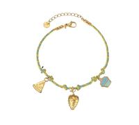 JINQIGG Moderna corda intrecciata pezzo gioielli con accento in metallo comodo stratificazione braccialetto per uso quotidiano, Come da immagine