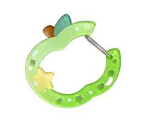 JINQIGG Moderno moschettone portachiavi unisex alla moda acrilico frutta ritaglio arte supporto acrilico per chiavi zaino decorazione, Stella Hollow, Taglia unica