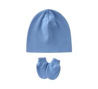 JINQIGG Morbido cappello a turbante traspirante per neonati, berretto fetale comodo con guanti coordinati per 0 a 1 mese, unisex, morbidi berretti fetali con guanti abbinati, I, Taglia unica