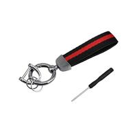 JINQIGG Portachiavi a due strati a righe in nylon robusto con anelli organizzatori multi colore per veicoli e chiavi individuali