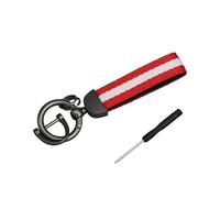 JINQIGG Portachiavi a due strati a righe in nylon robusto con anelli organizzatori multi colore per veicoli e chiavi individuali