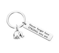 JINQIGG Portachiavi a forma di elefante realizzato a mano, con messaggio ispiratore, simbolo di forza e saggezza, ornamento da scrivania premuroso, A, Taglia unica