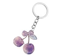 JINQIGG Portachiavi acrilico a due lati con motivo ciliegie, materiali resistenti allo sbiadimento, ideali per gli appassionati di attività all'aperto, Come mostrato, Taglia unica