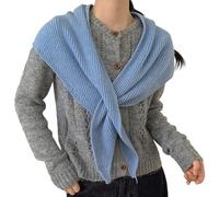 JINQIGG Scaldacollo invernale a maglia con croci termiche morbide e delicate sulla pelle componente acrilica per adulti bambini freddo, Blu, Taglia unica