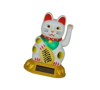 JINQIGG Statua di gatto di successo a energia solare automatica che agita il braccio di movimento Home Deck Migliore decorazione di fascino