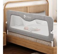 Jinrobabes Sponde per letto per bambini, altezza regolabile e protezione pieghevole per letto per bambini, extra lunga, paracolpi con pressa senza cuciture, per letti di dimensioni standard (120 cm)
